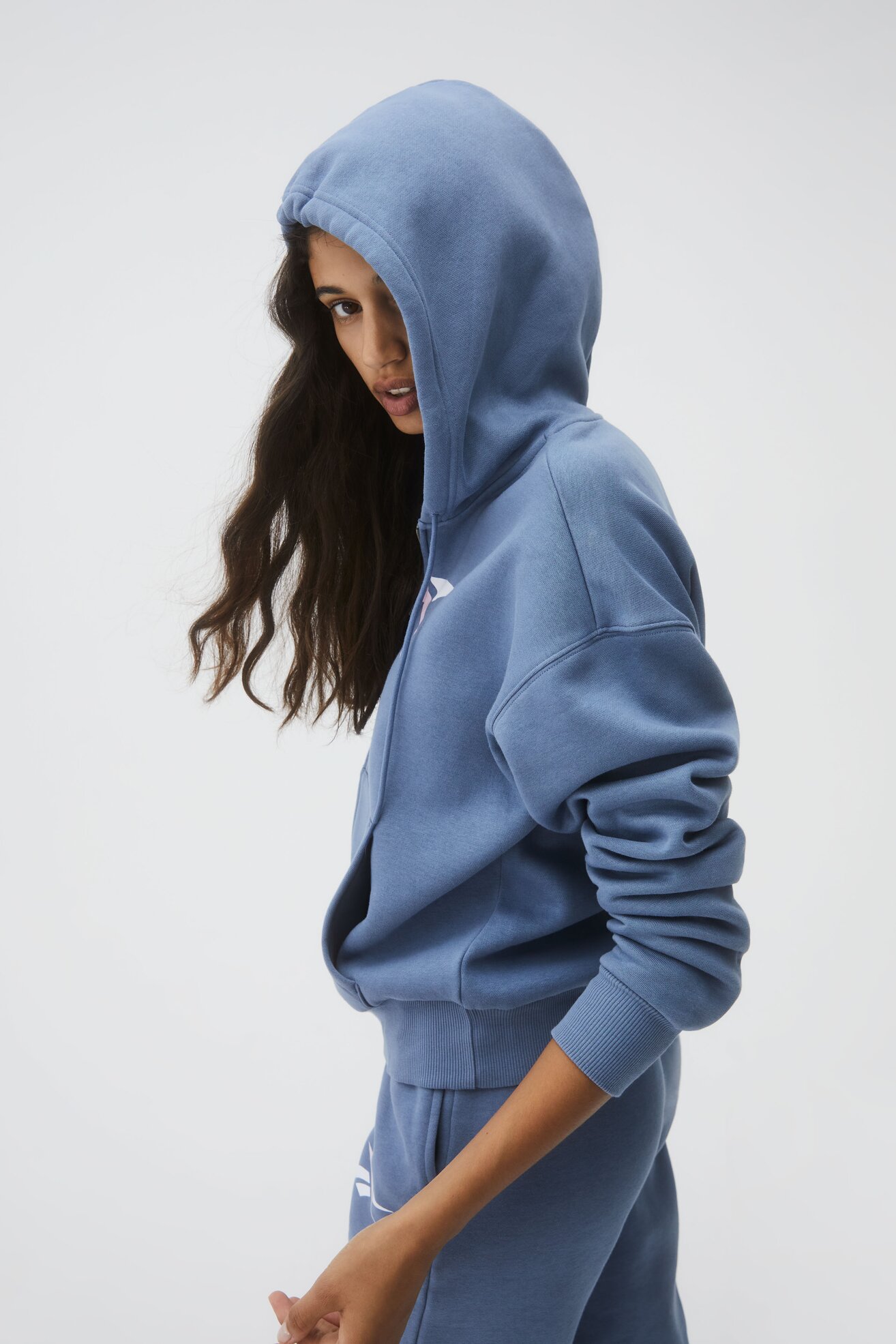 Bluză Reebok TE VECTOR FZ HOODIE D ALBASTRU