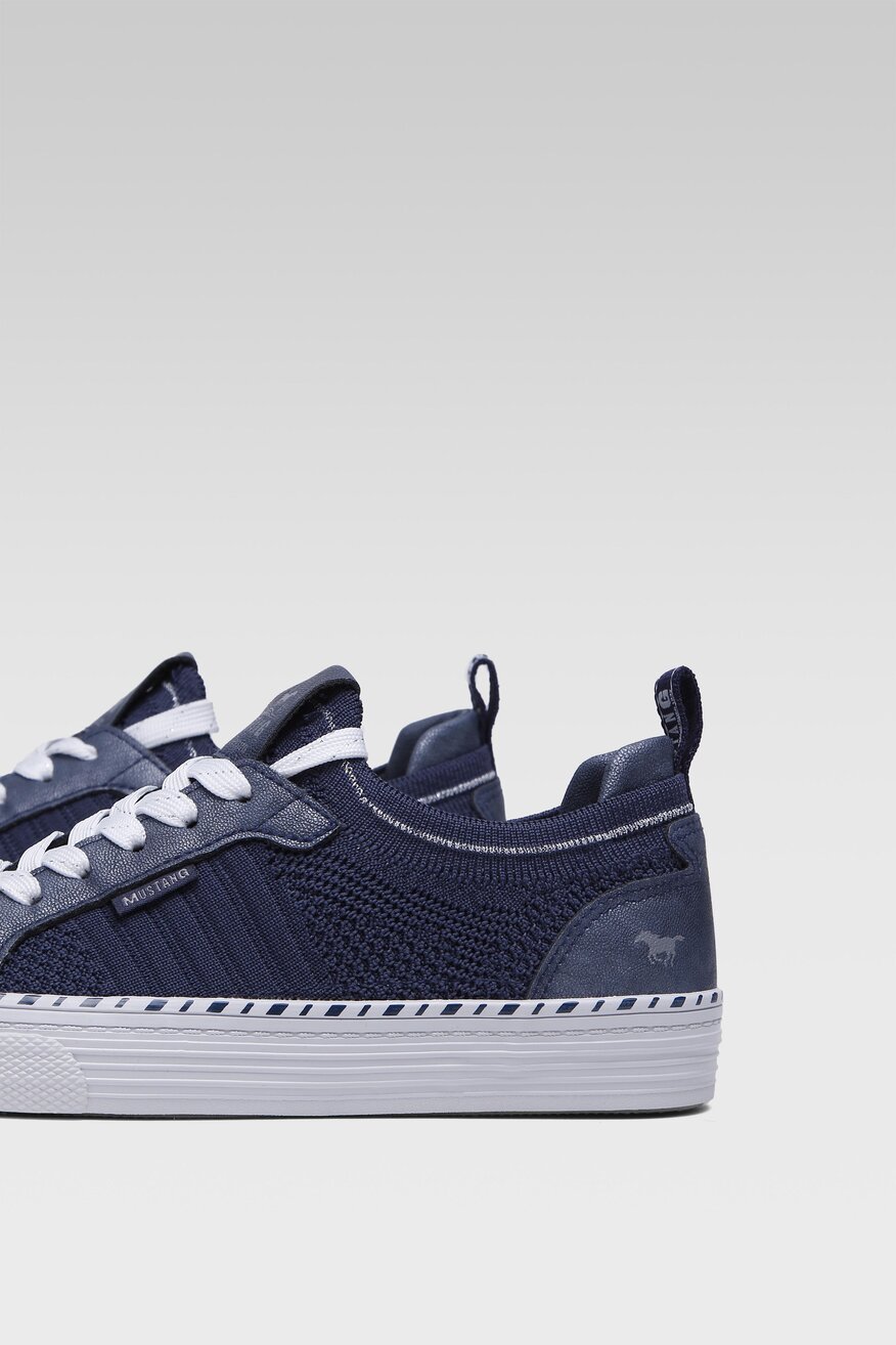 Mustang - Trampki granatowe sznurowane - 5904248421793