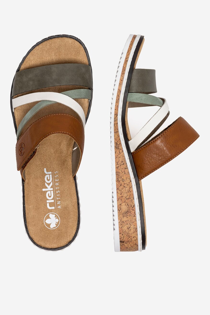 
                Rieker - Klapki na koturnie - 2230056172446