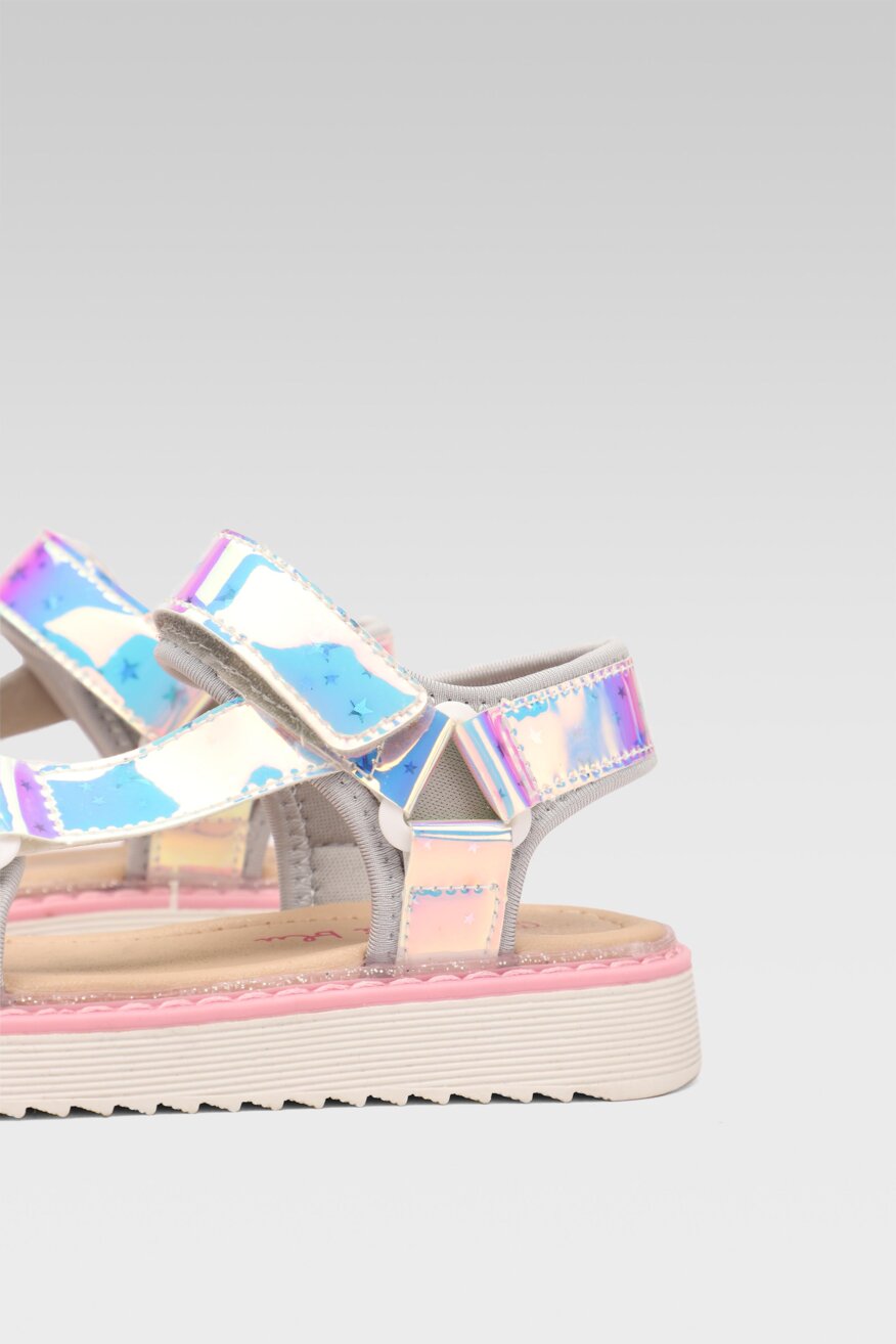 
                Nelli Blu - Sandały z gradientem srebrne - 5903698414232