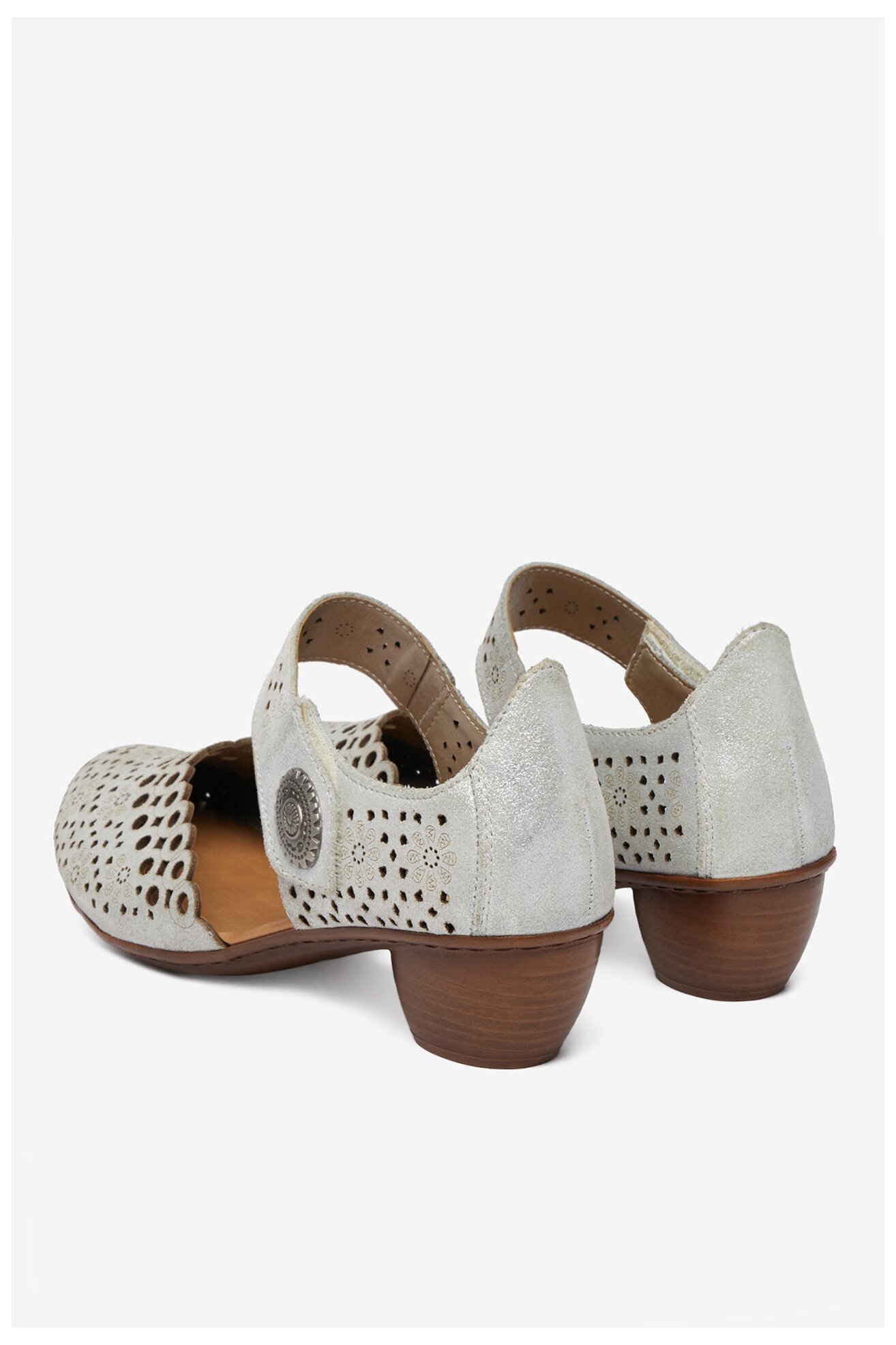 Czółenka Rieker CEO-43753-90 Srebrny