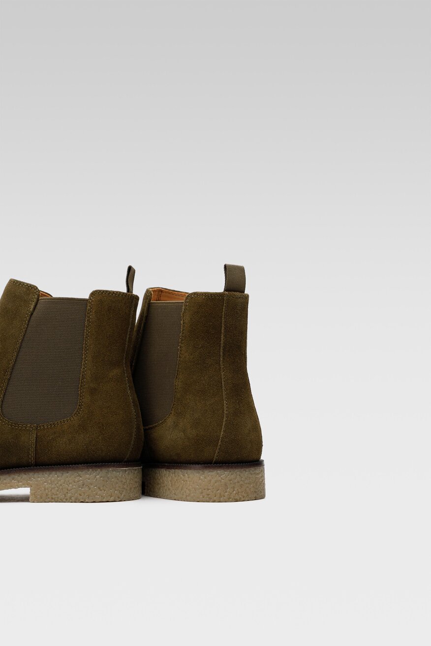 
                Gino Rossi - Skórzane botki khaki - 5904862390789