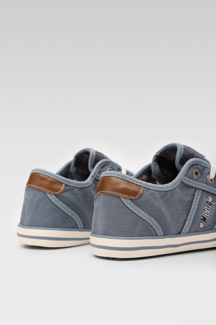 Mustang - Trampki niebieskie sznurowane - 5903698266350