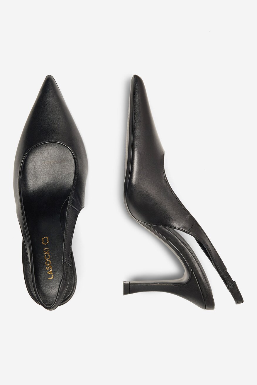 
                Lasocki - Czółenka skózane z odkrytą piętą - 5905588300847