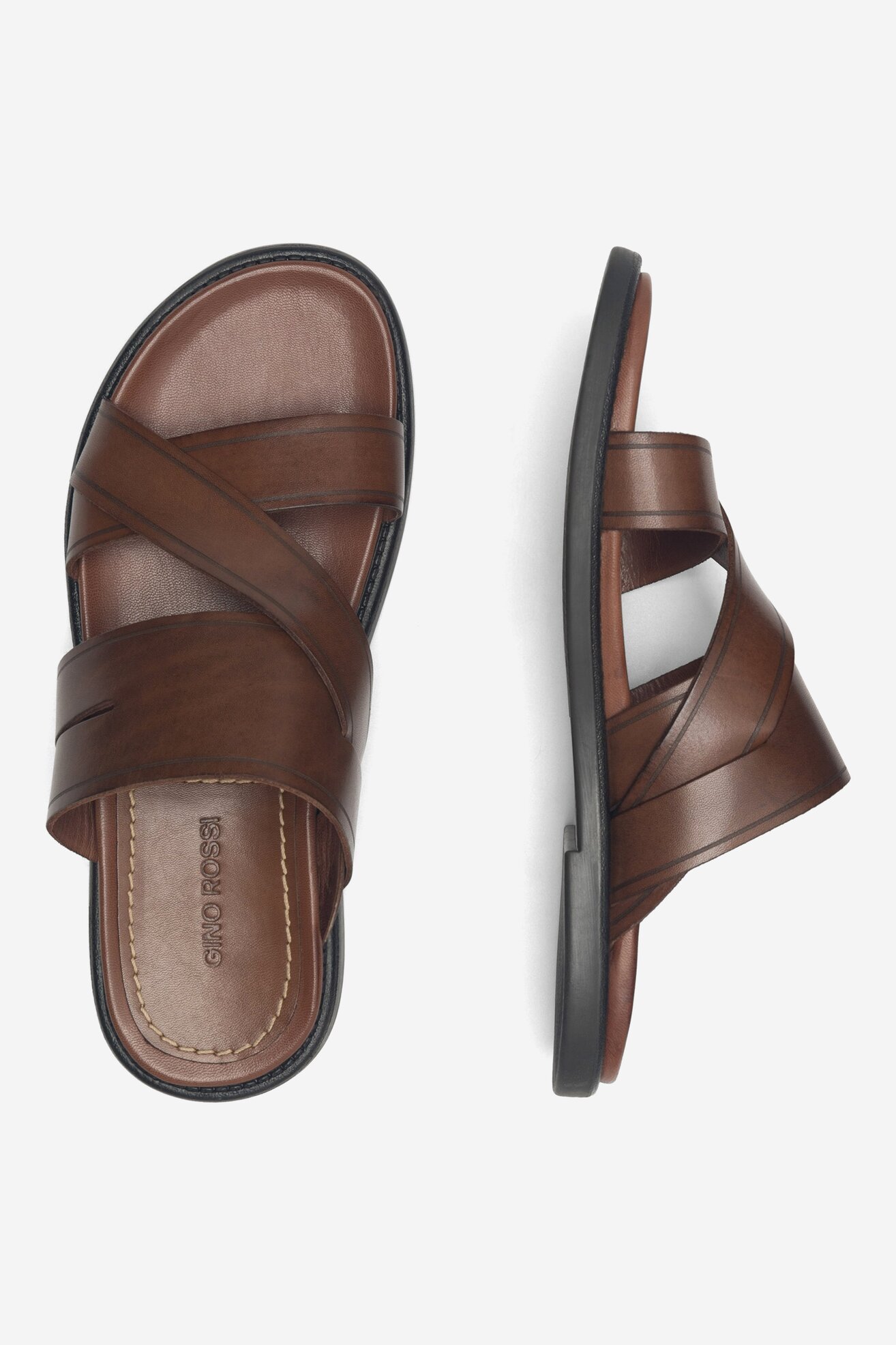 Klapki Gino Rossi MARCELLO-01 MB Brązowy