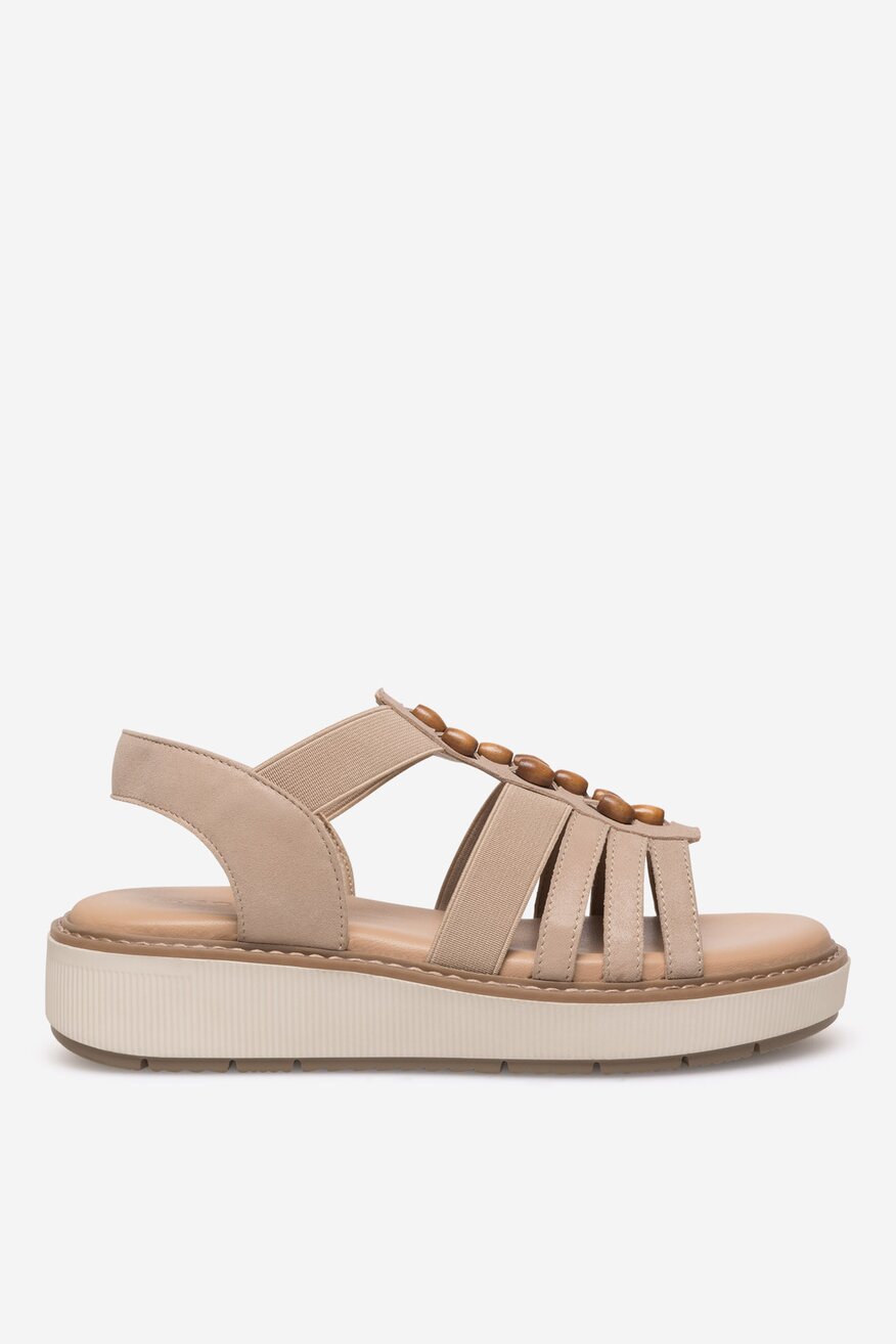 
                Lasocki - Sandały skórzane na koturnie - 5905588594505