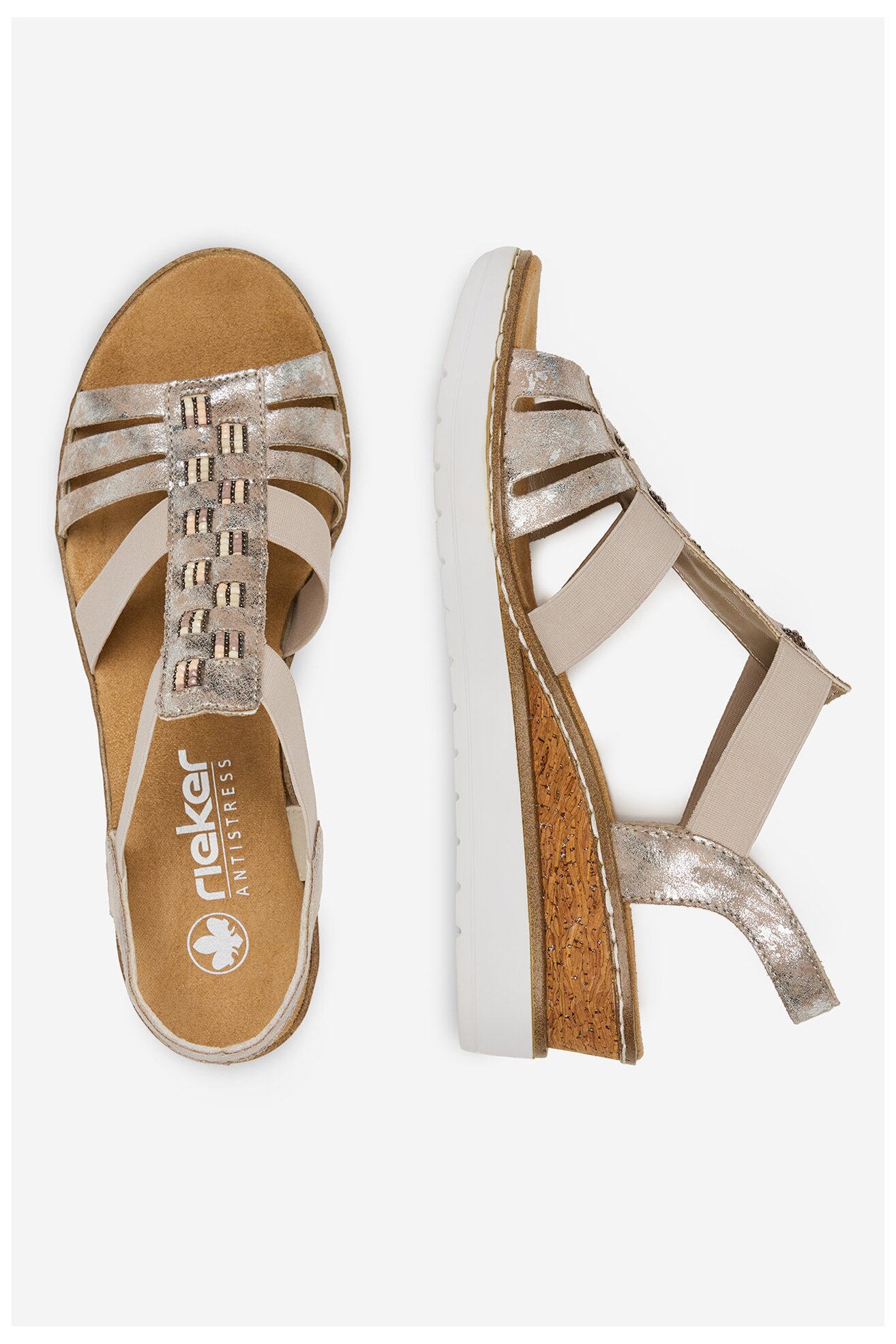 Sandały Rieker V3822-90 Różowy jasny