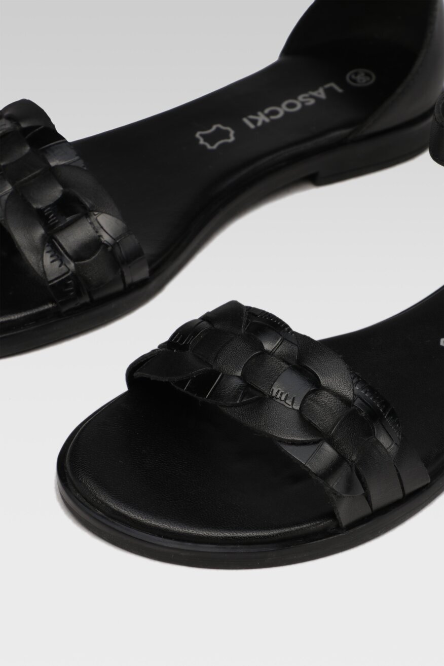 
                Lasocki - Skórzane sandały czarne - 5903698567341