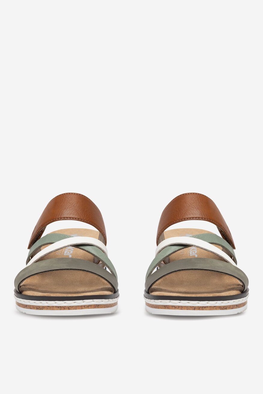 
                Rieker - Klapki na koturnie - 2230056172446