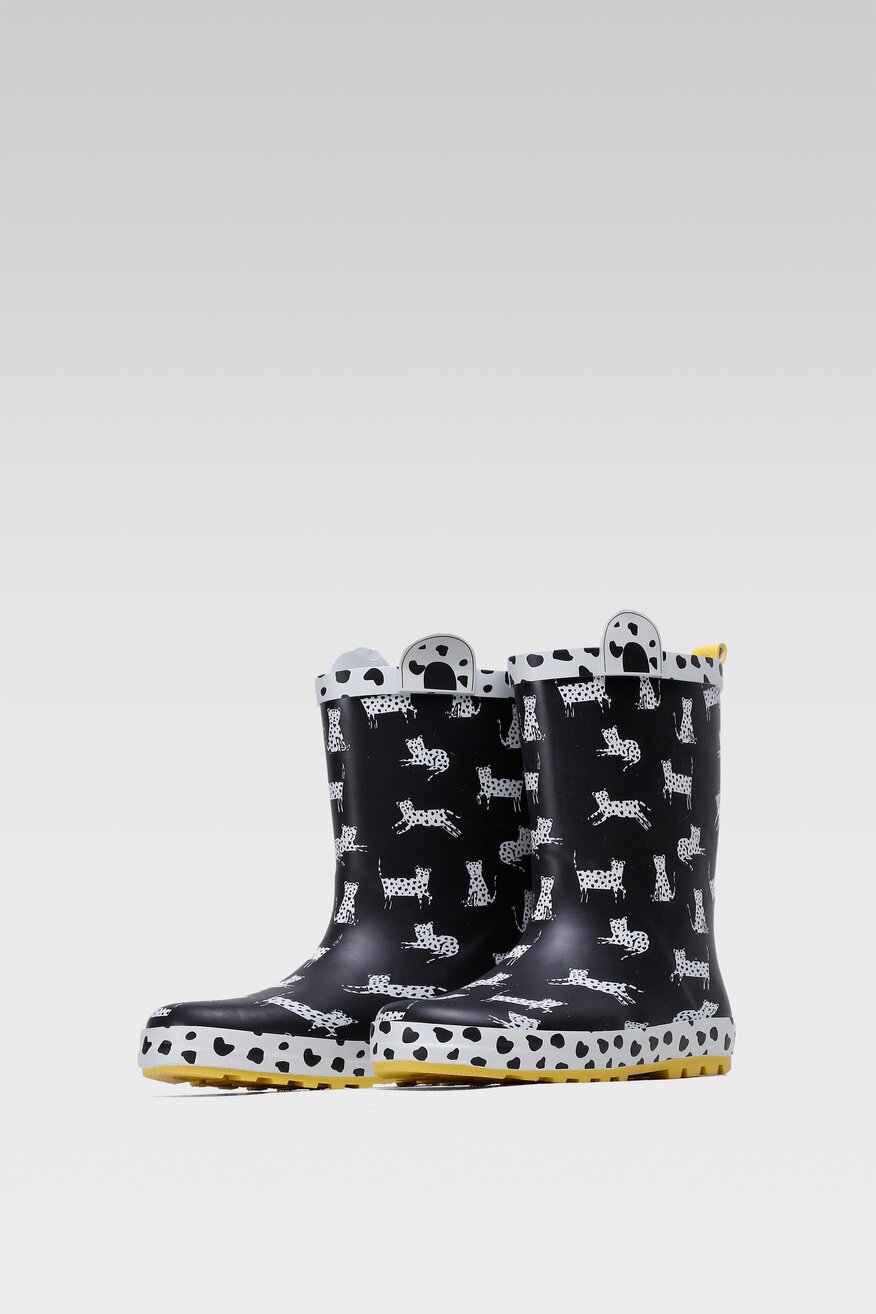 
                Nelli Blu - Kalosze z printem czarne - 5904248266707