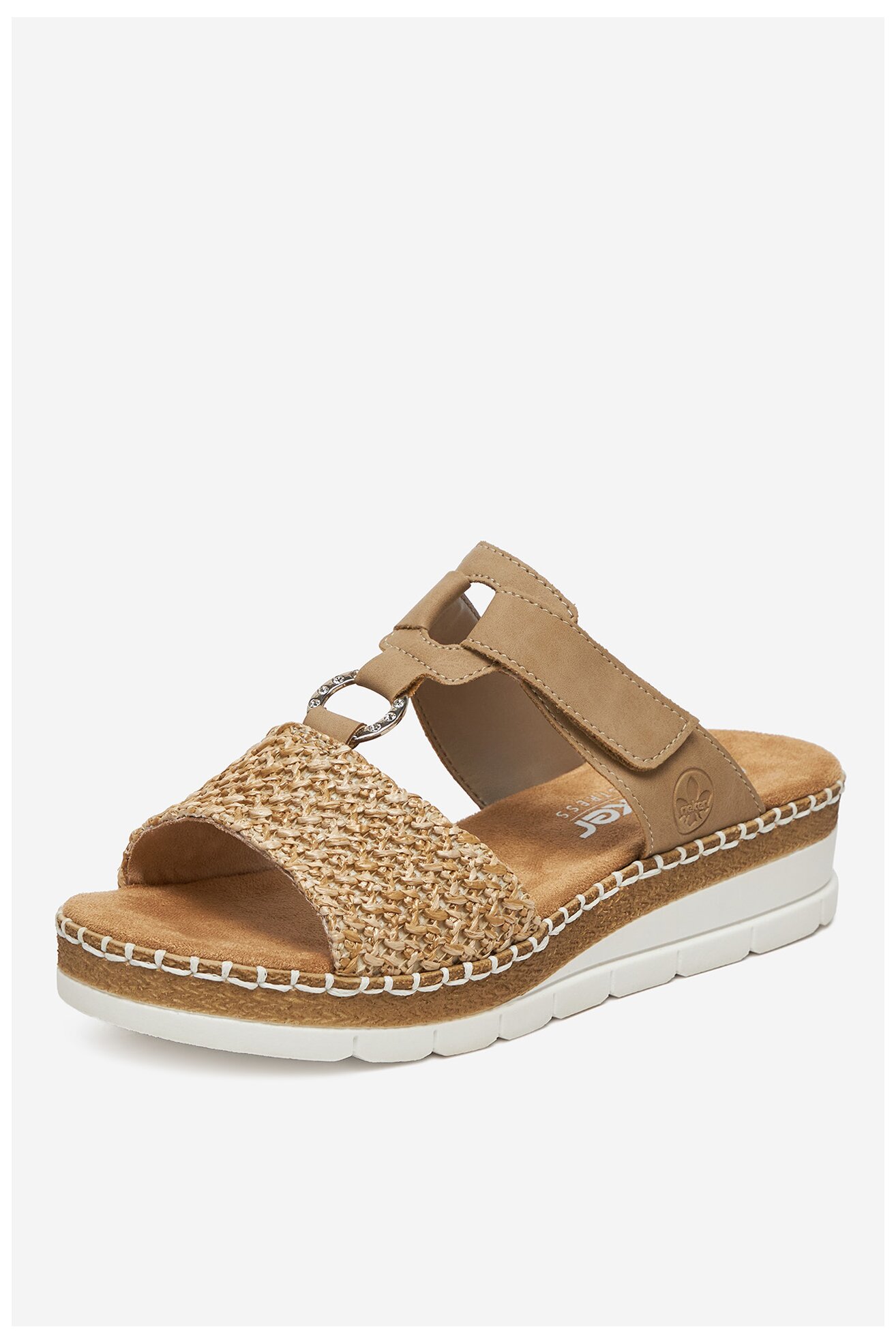 Klapki Rieker V1243-60 Beżowy