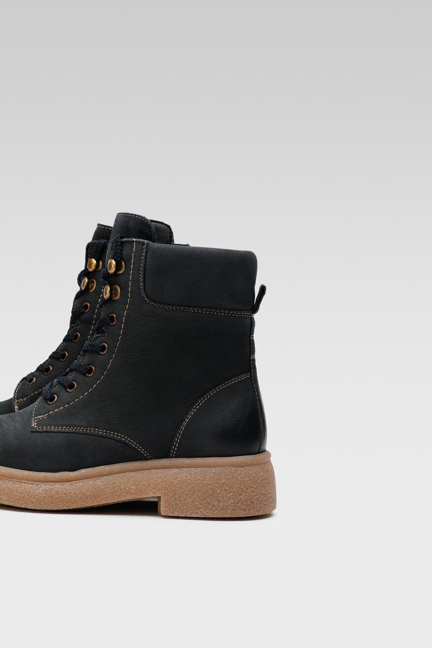 
                Lasocki - Skórzane trzewiki granatowe - 5904248885243