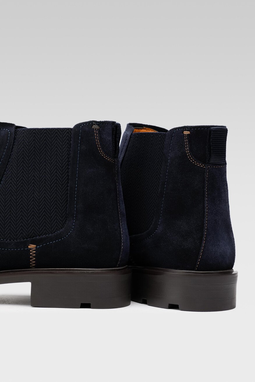 Gino Rossi - Skórzane botki granatowe - 5904862257433