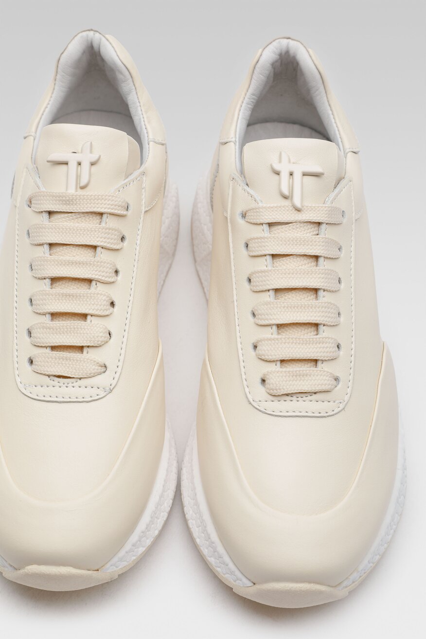 
                Togoshi - Skórzane sneakersy beżowe - 5904248871956