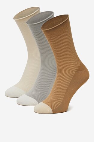 Шкарпетка NINE WEST BR_NW_01_Z_SS25 (3 PACK) WHITE СВІТЛО-СІРИЙ