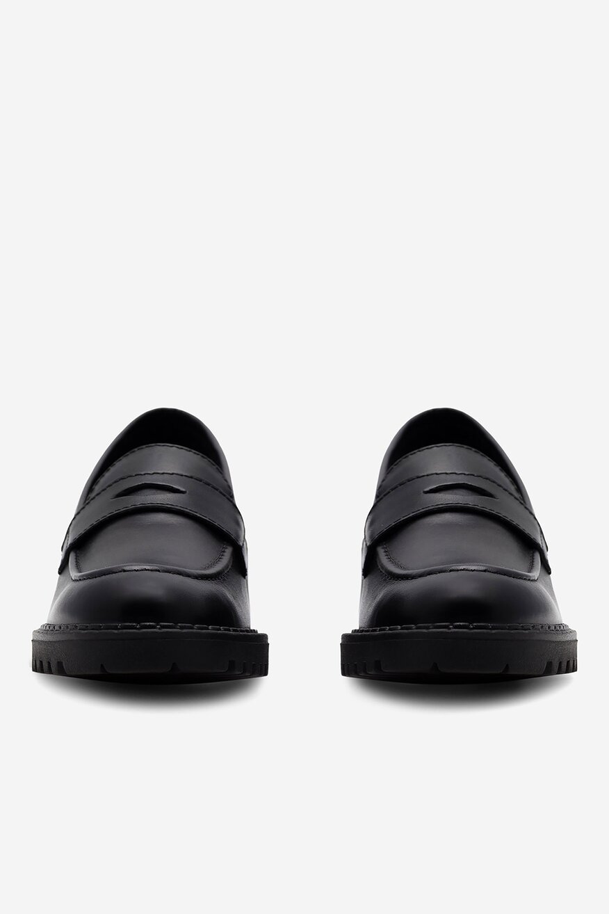 Lasocki - Loafersy skórzane na obcasie - 5904862977560