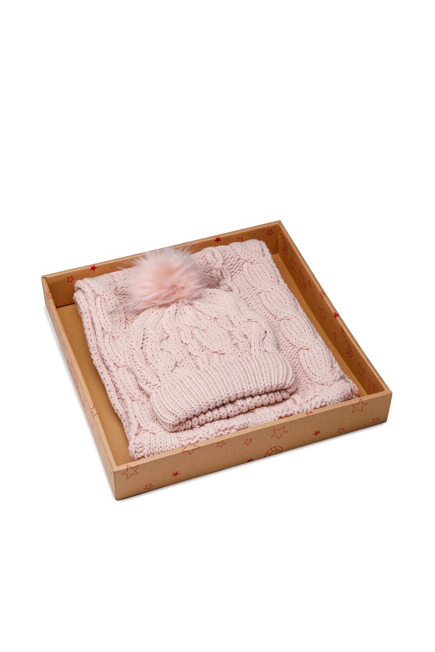 ACCCESSORIES - Zestaw szalik i czapka różowy - 5903698954196