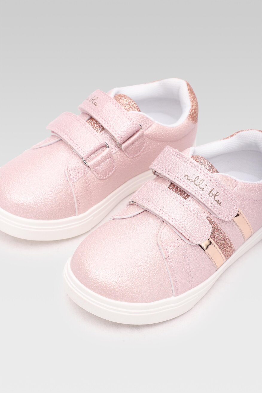 
                Nelli Blu - Półbuty różowe na rzep - 5903698315072