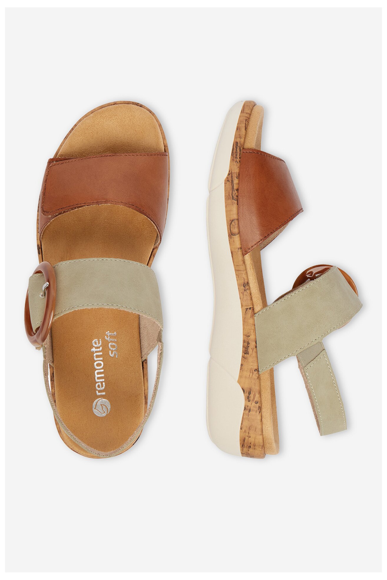 Sandały Remonte CEO-R6853-24 Oliwkowy jasny