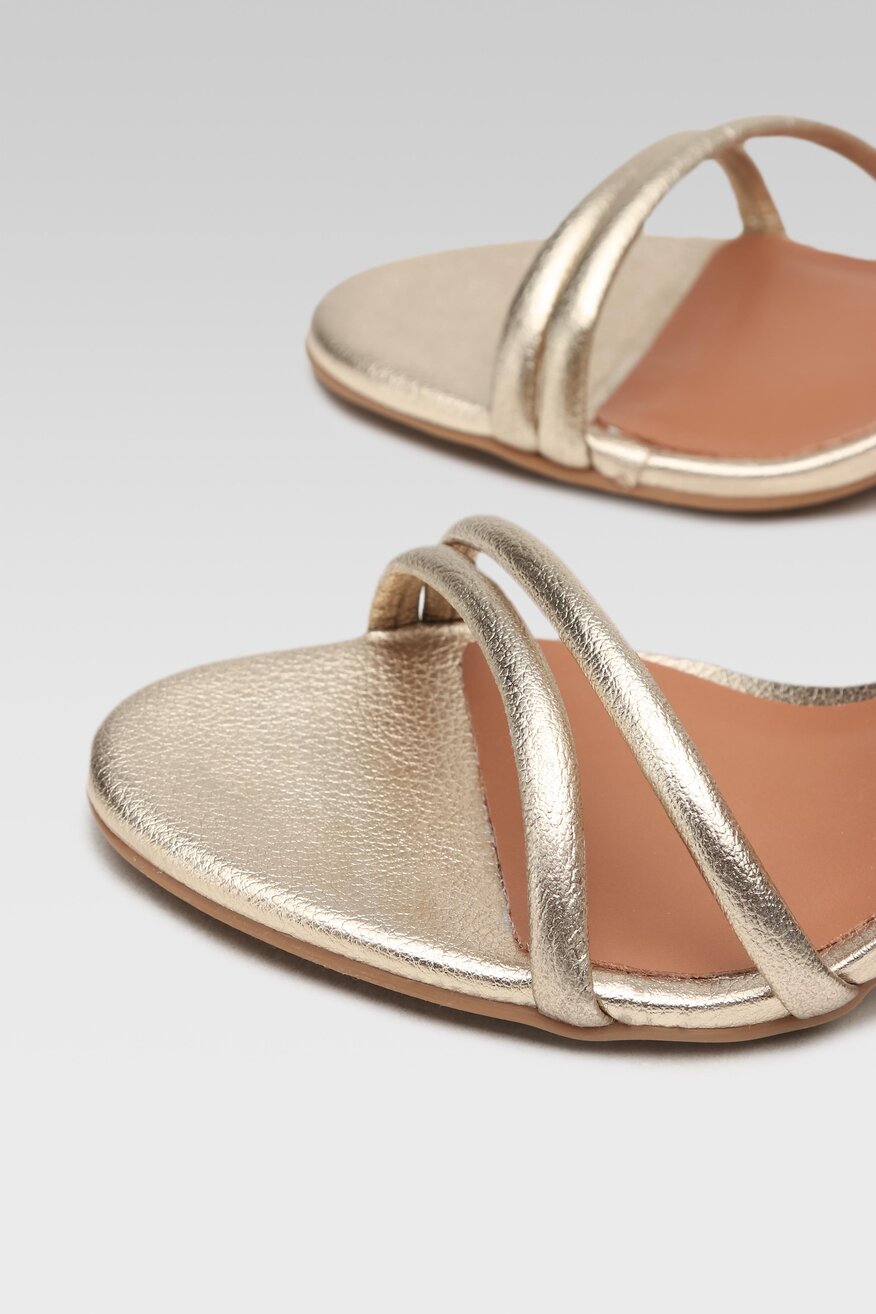 
                Sergio Bardi - Skórzane sandały złote - 5904862658643