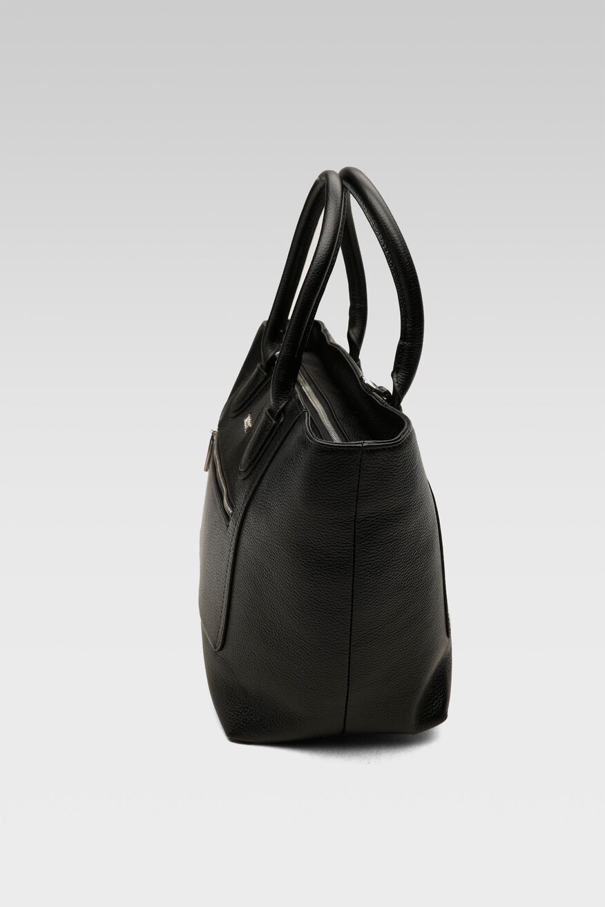 
                Lasocki - Torebka tote bag skórzana czarna - 5904248429157