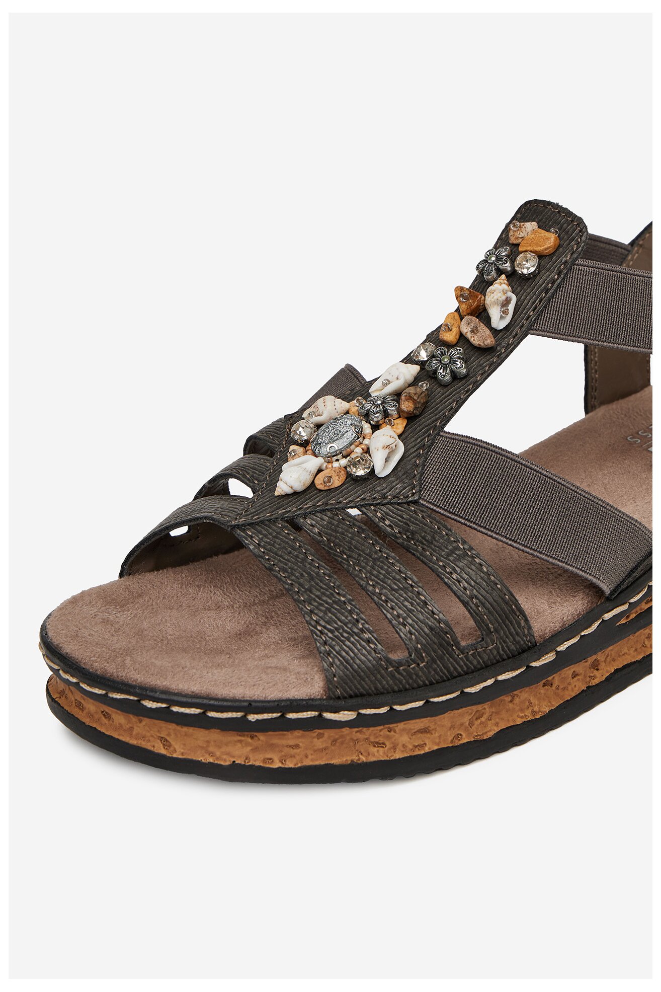 Sandały Rieker 62949-45 Szary ciemny