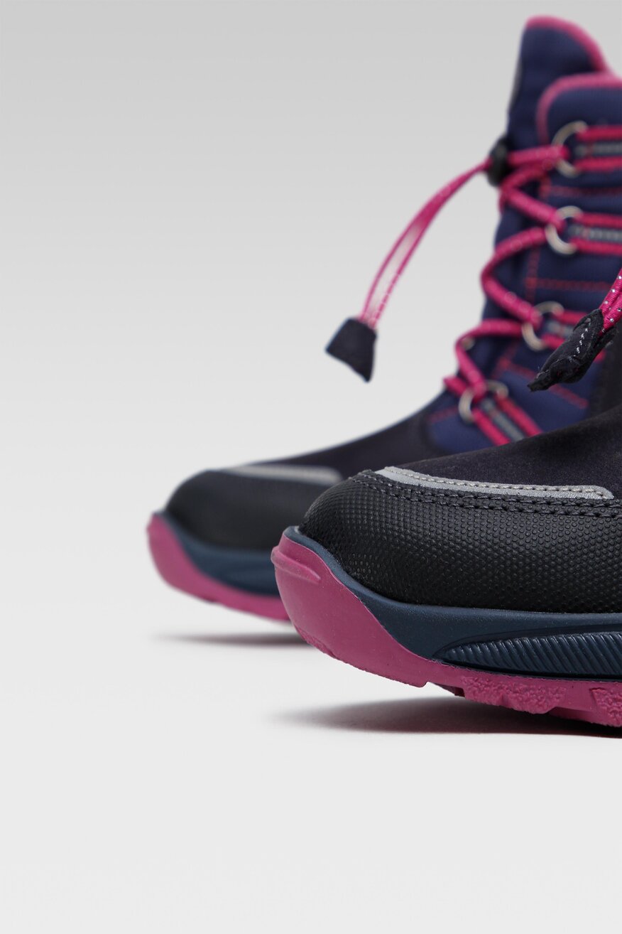 
                Twisty - Skórzane kozaki granatowe - 5904248143596