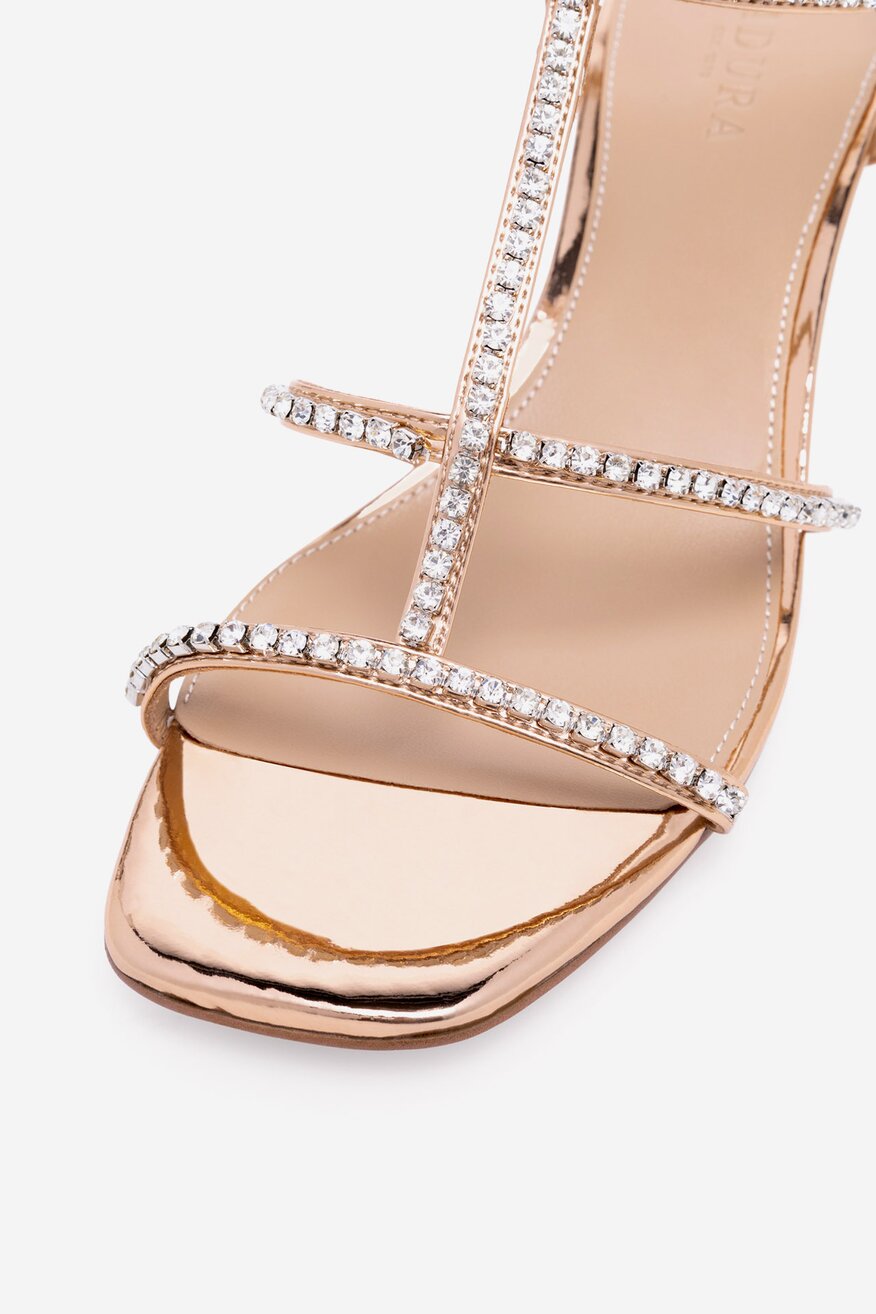 Badura - Sandały skórzane na obcasie - 5905588374367