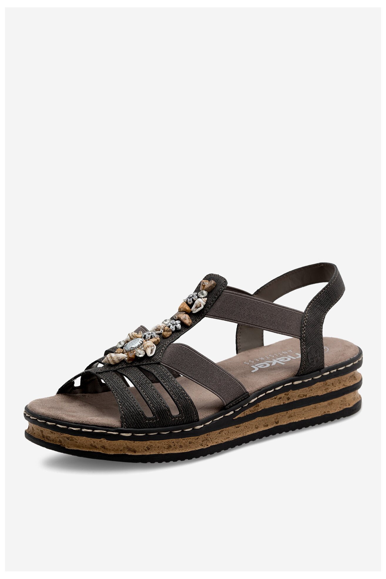 Sandały Rieker 62949-45 Szary