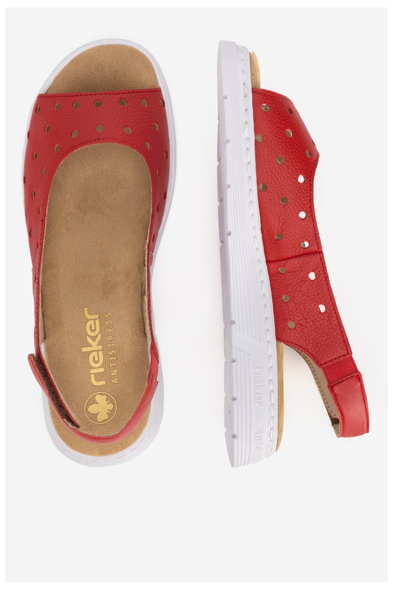 Sandały Rieker V9162-33 Czerwony