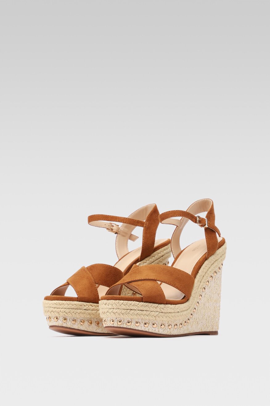 DeeZee - Sandały na koturnie z platformą boho - 5903698557397