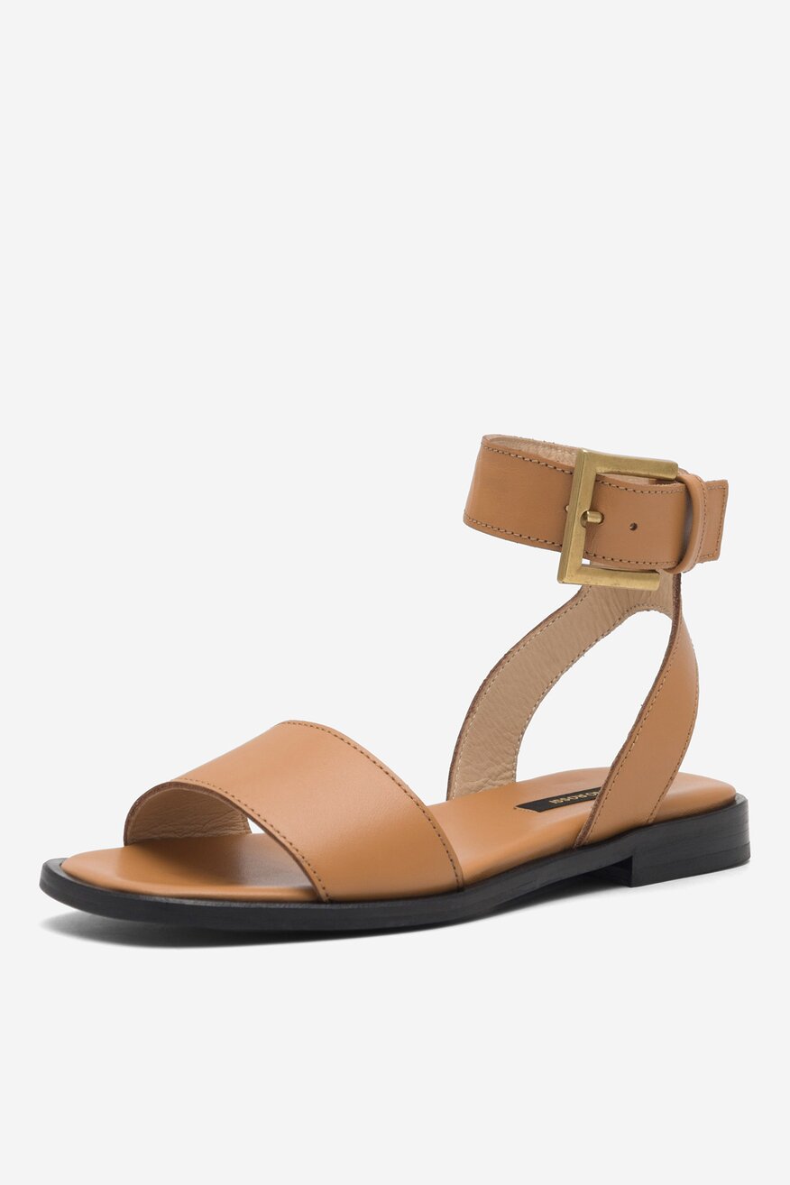 
                Gino Rossi - Skórzane sandały brązowe - 5904862791708