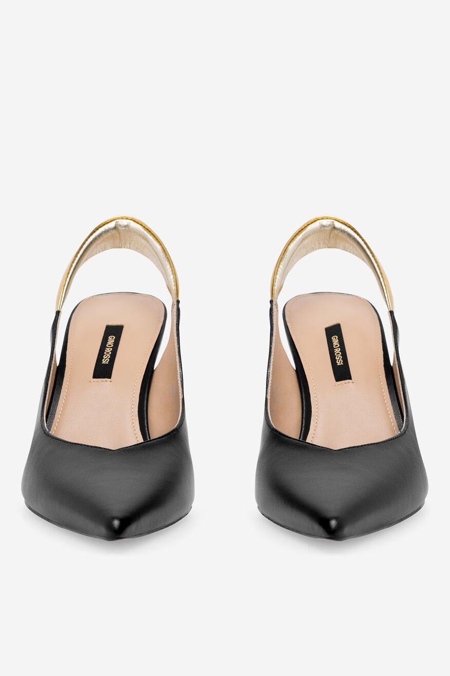 
                Gino Rossi - Czółenka skórzane na koturnie - 5905588484028