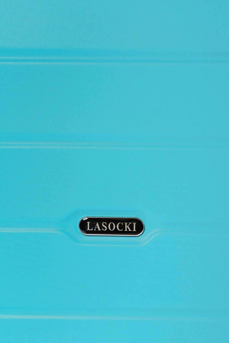 Lasocki - Duża twarda walizka niebieska - 5903698239248