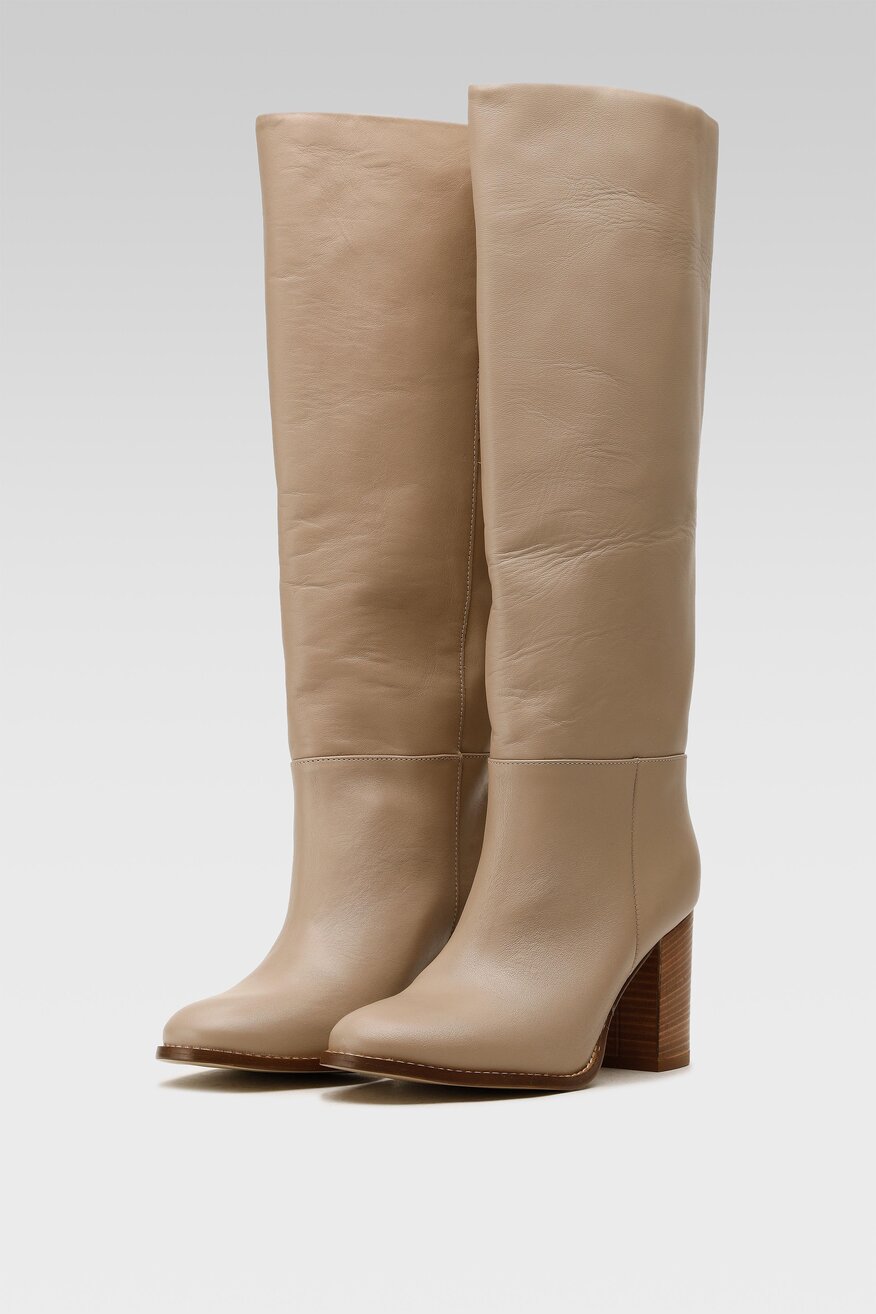 
                Gino Rossi - Skórzane kozaki pastelowe - 5904248005641