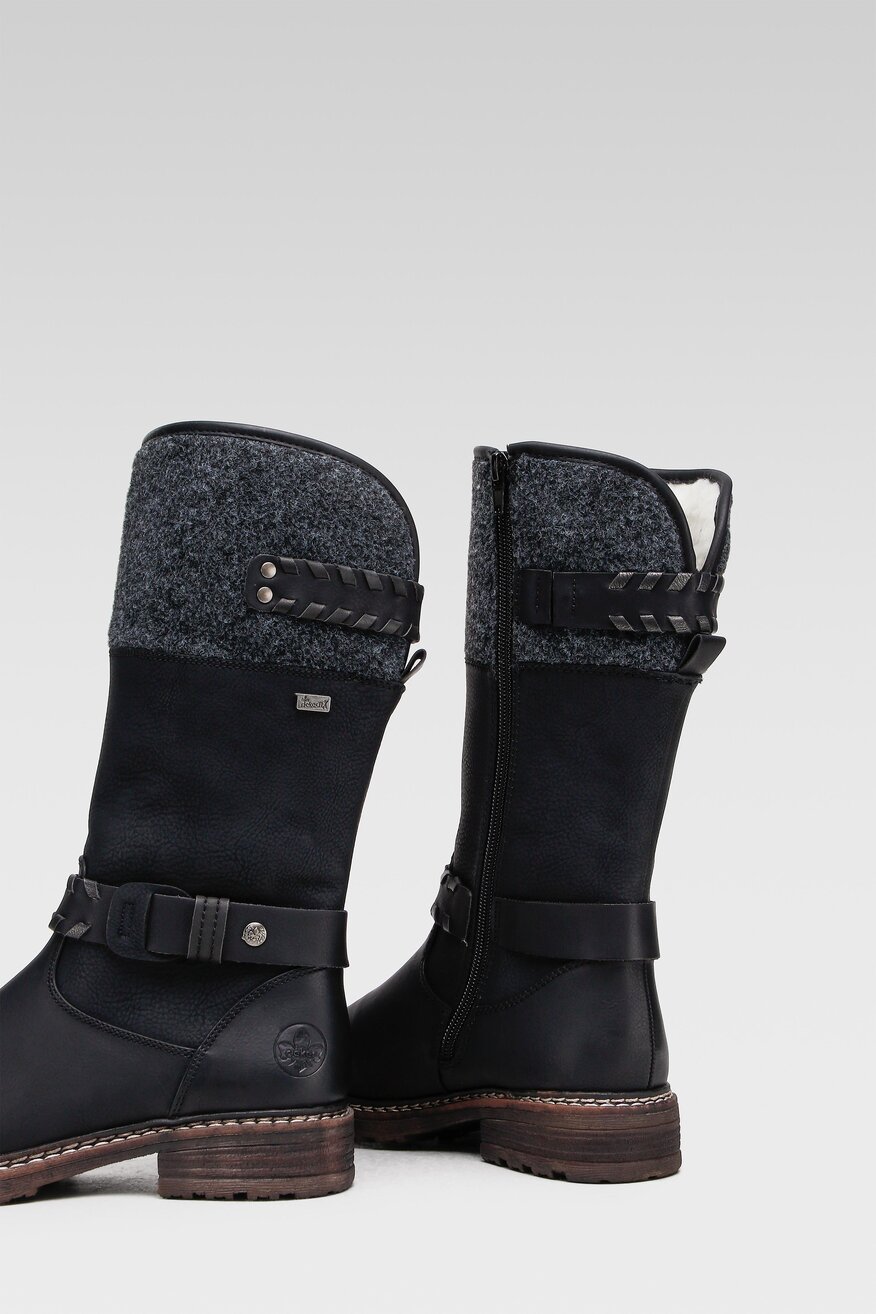 
                Rieker - Kozaki czarne z suwakiem - 5903698964720