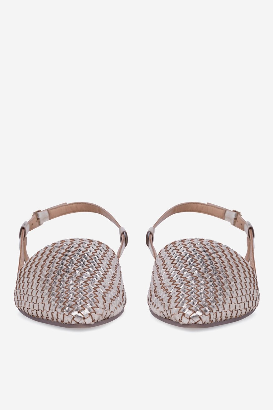 Lasocki - Skórzane baleriny z odkrytą piętą - 5905588226994