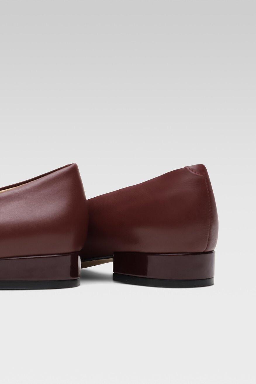 Lasocki - Skórzane czółenka bordowe - 5903698917504