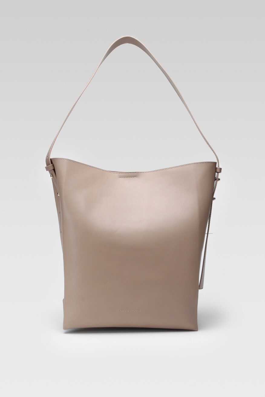 Gino Rossi - Torebka skórzana beżowa - 5904862652757