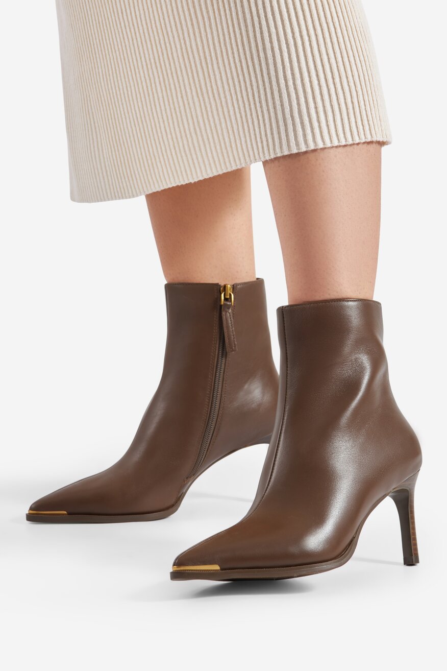 Gino Rossi - Botki skórzane na szpilce - 5905588985129