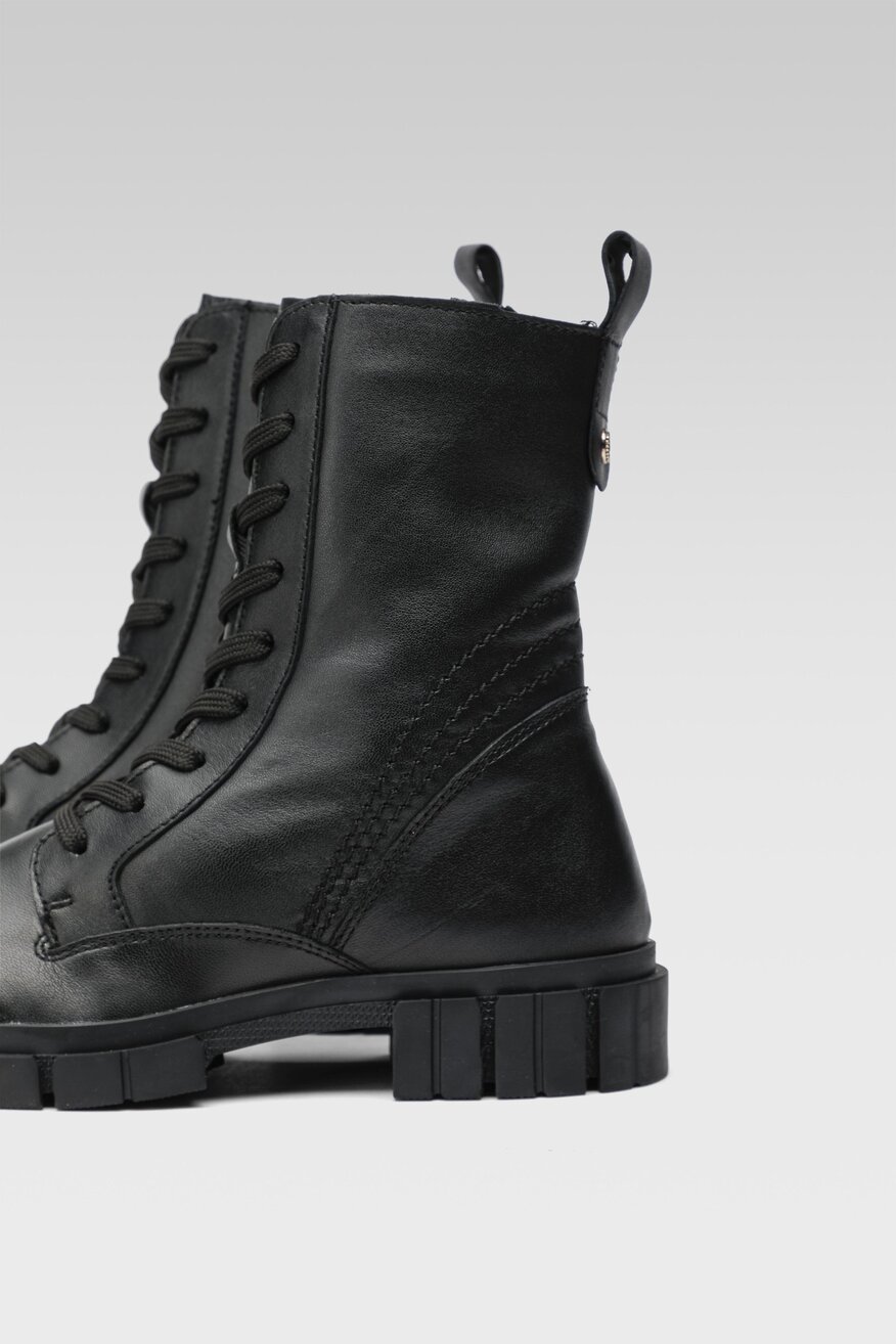 Bugatti - Skórzane trzewiki czarne - 5904248902056