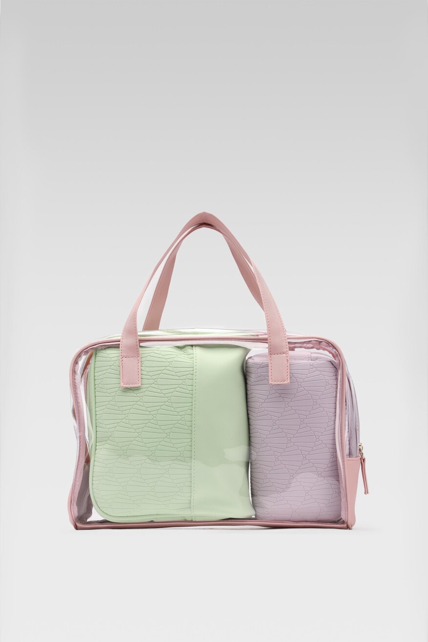 
                ACCCESSORIES - Zestaw kosmetyczek pastelowy różowy - 5903698546759