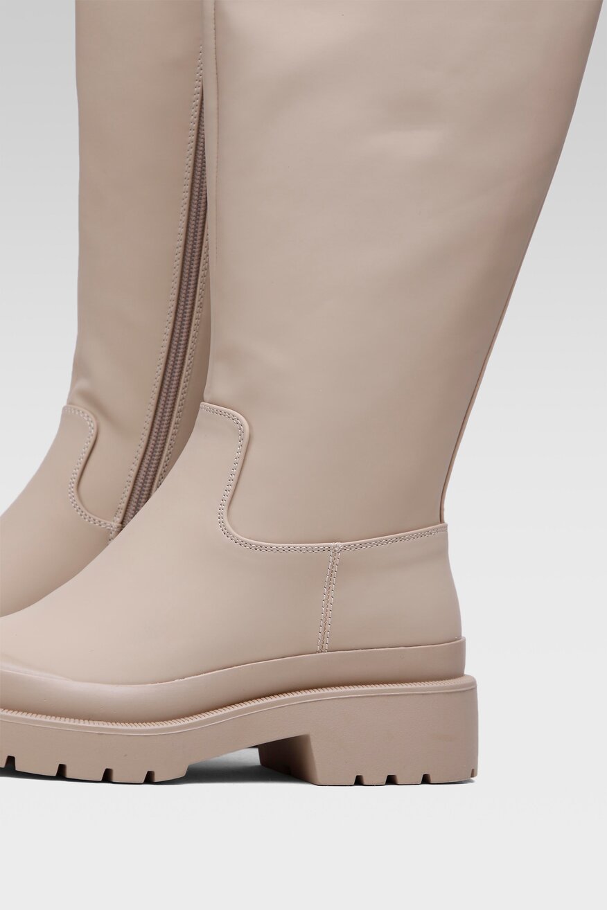 
                Jenny Fairy - Kozaki beżowe z suwakiem - 5904248129378