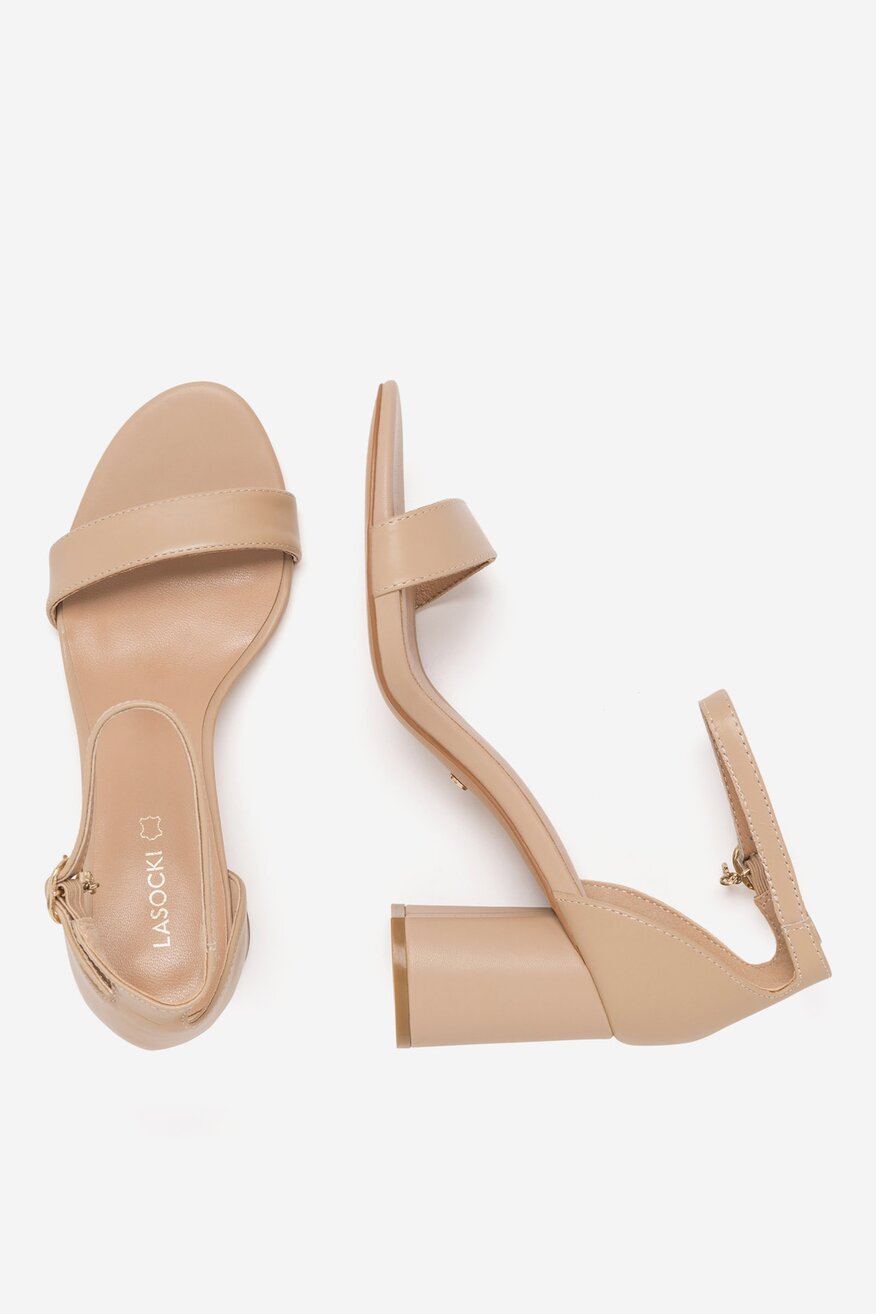 
                Lasocki - Sandały skórzane na słupku - 5905588634034