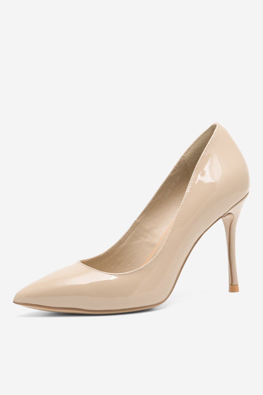 
                Gino Rossi - Skórzane czółenka beżowe - 5904862662886