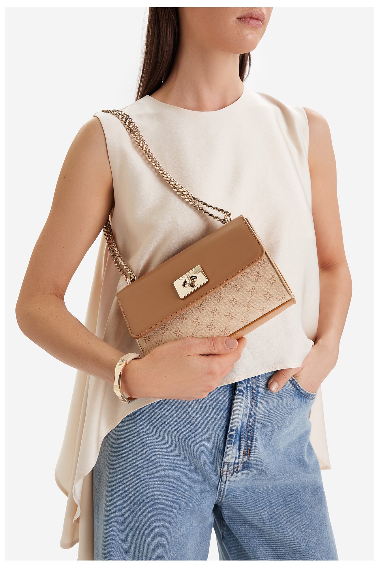 Torebka NINE WEST CEO-Nyxa-KY219 Beżowy