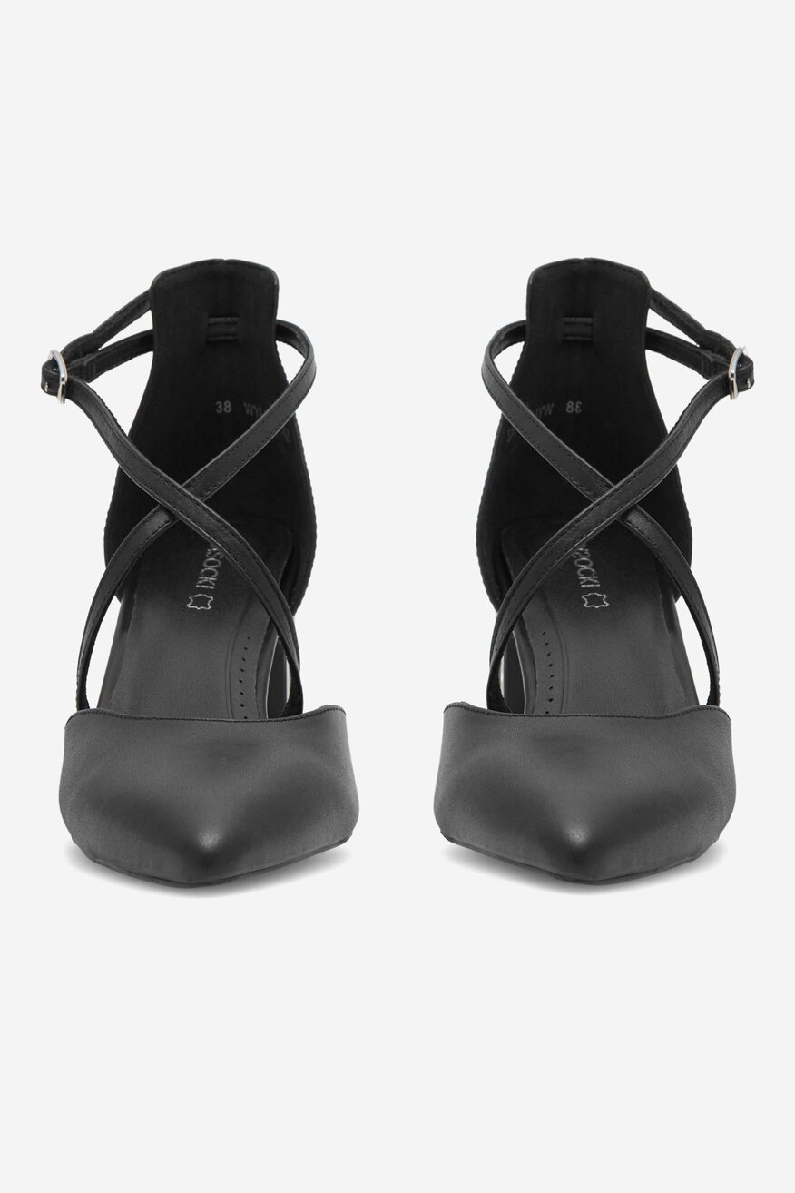 Lasocki - Czółenka skórzane na słupku - 5905588777113