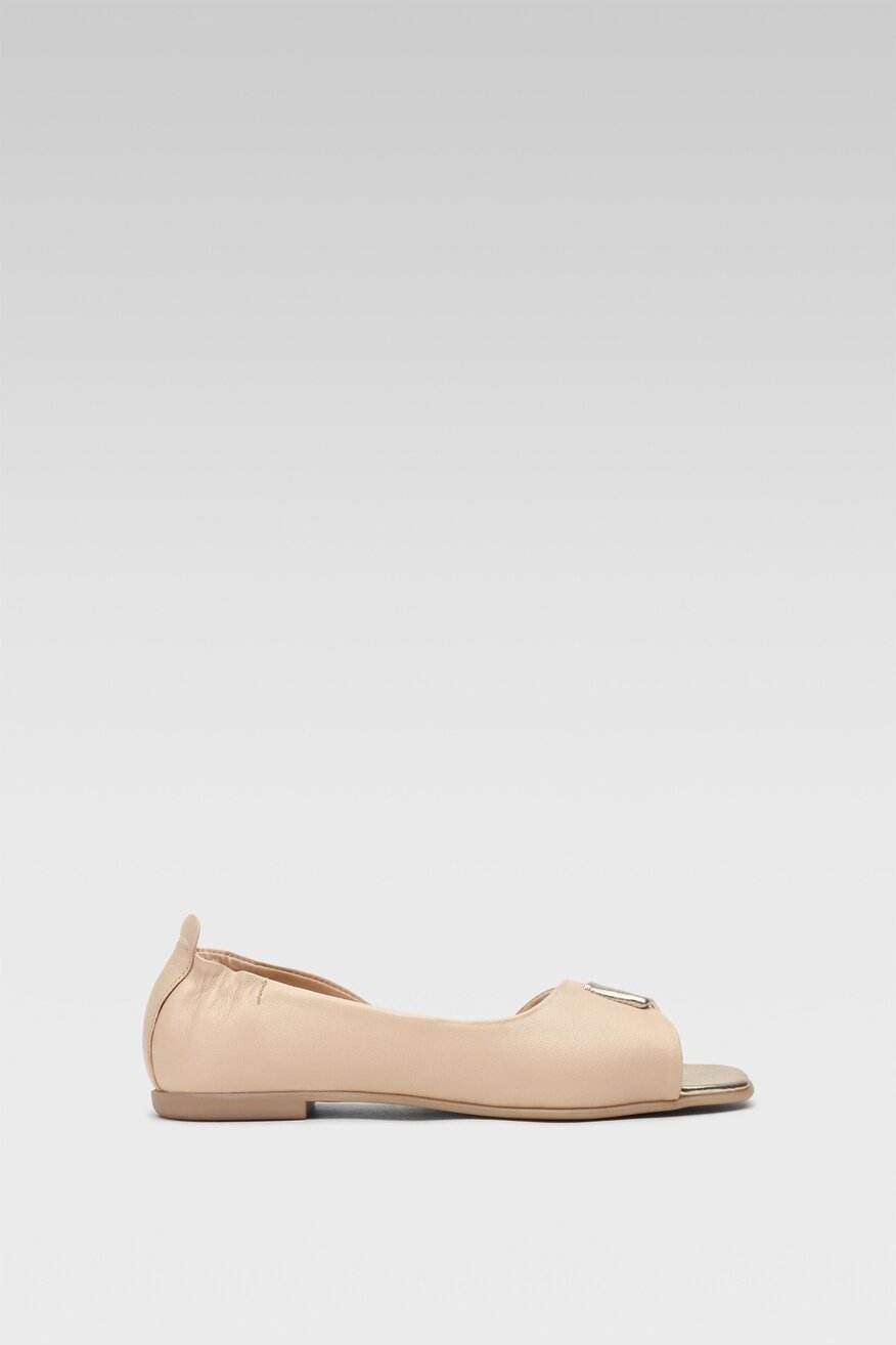 
                Lasocki - Skórzane baleriny z odkrytymi palcami - 5904862809311