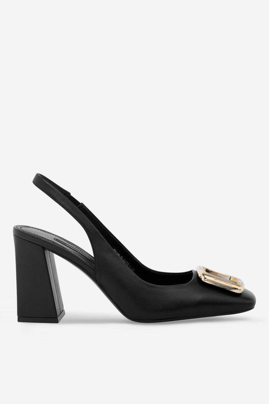 Gino Rossi - Czółenka skórzane na słupku - 5905588562887