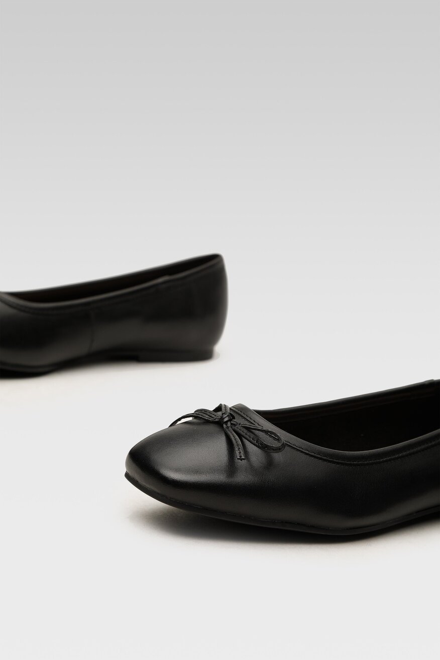 
                Sergio Bardi - Skórzane baleriny czarne - 5903698915333